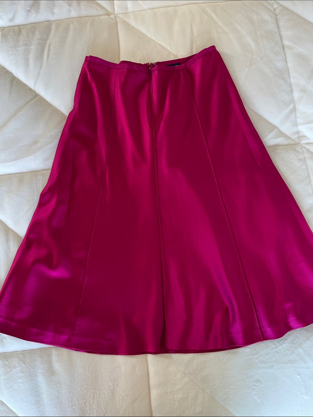 Vintage Ann Taylor Fuchsia A-Line Silk Skirt
